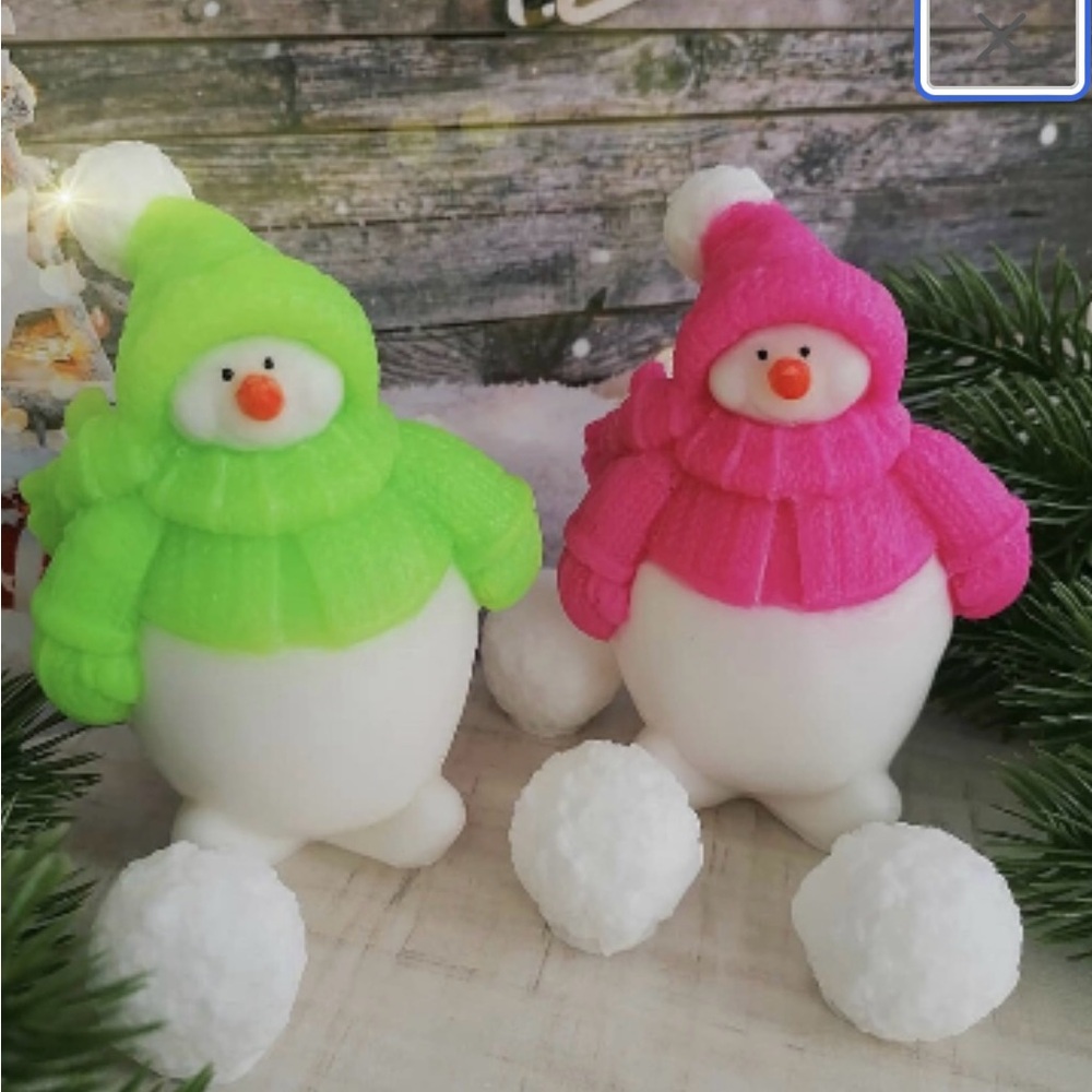 3D Snowman Silicone mold - Picture 3 of 4